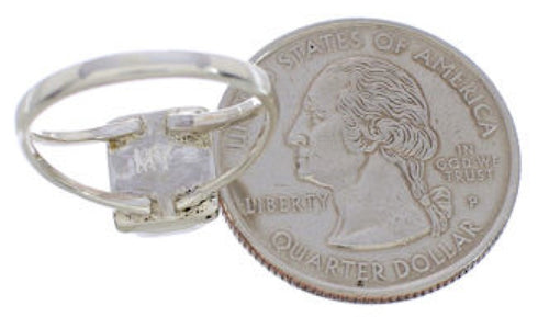 Southwest Multicolor Silver Ring Size 6-1/4 EX43203